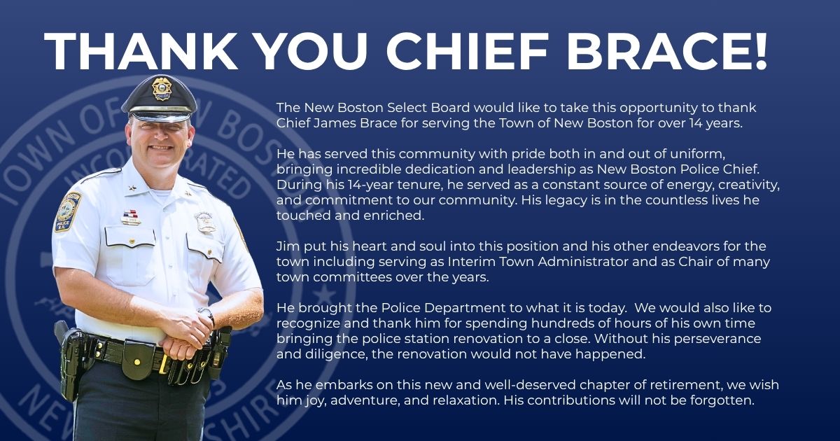 Thank You Chief Brace!